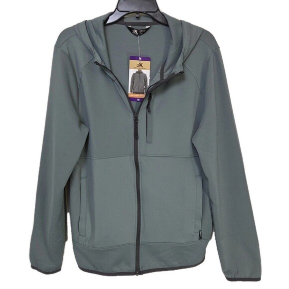 NWT ZEROXPOSUR Light Scuba Zip Hoodie Grayish Green Men's M 316380 - Picture 1 of 11